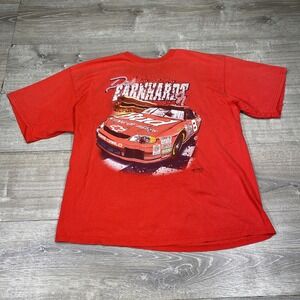 Vintage Dale Earnhardt Shirt Mens XL Red NASCAR Racing Bud King of Beers 90s Tee